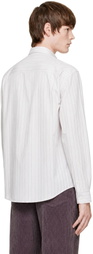 Marni White Techno Poplin Thin Stripe Shirt