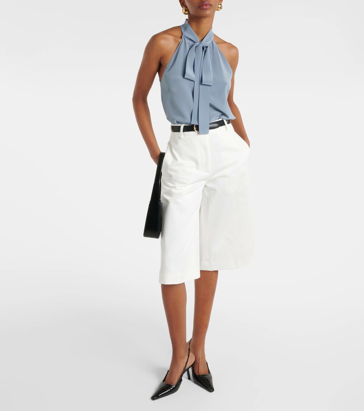 Nili Lotan Zelie halterneck silk top