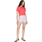 Vivienne Westwood White & Burgundy Elle Button Shorts
