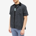 Sacai Men's Komon Print Short Sleeve Shirt in Black