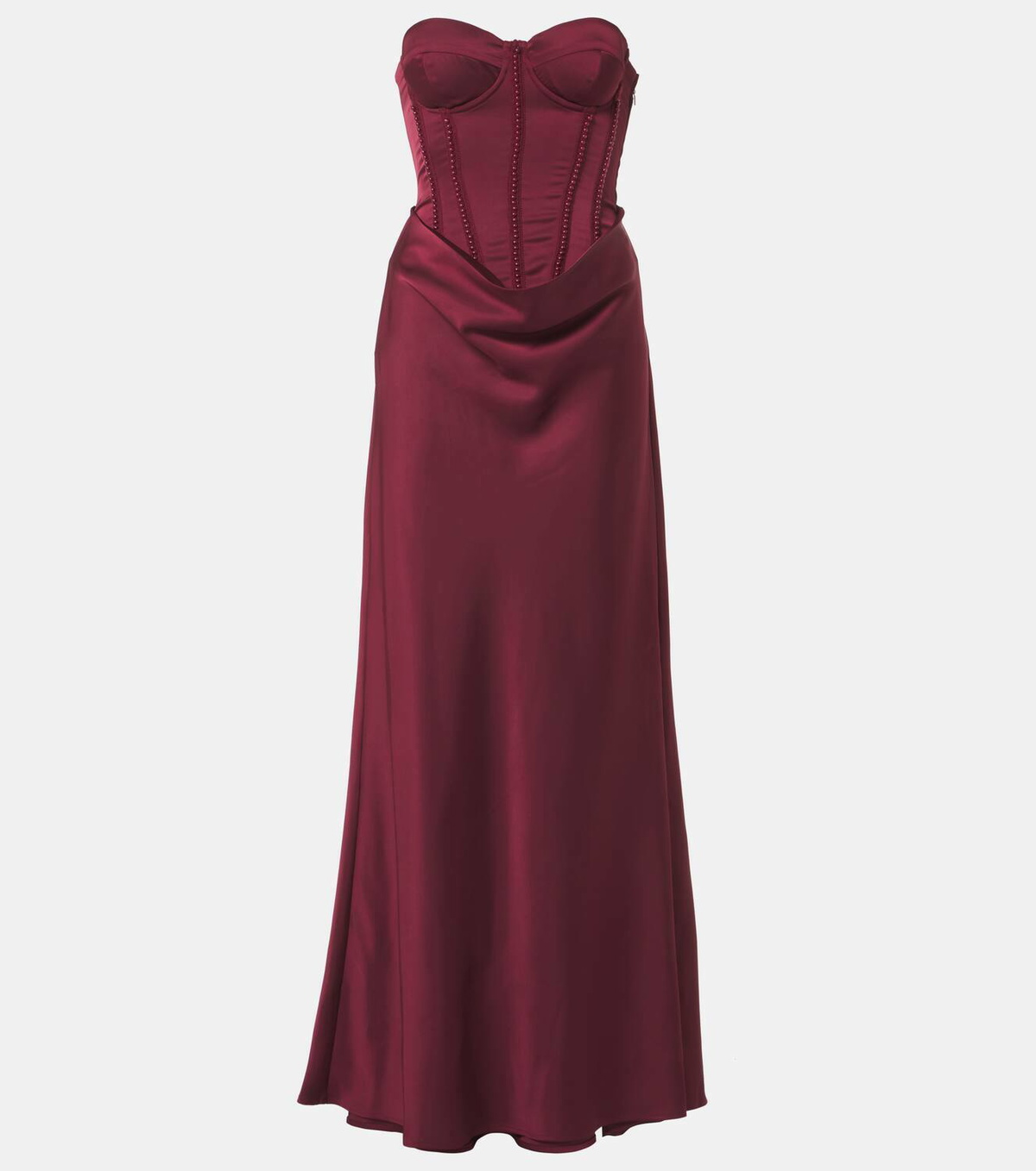 Rotate Embellished draped satin corset gown ROTATE Birger