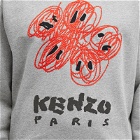 Kenzo Men's Drawn Varsity Crew Sweat in Pearl Grey