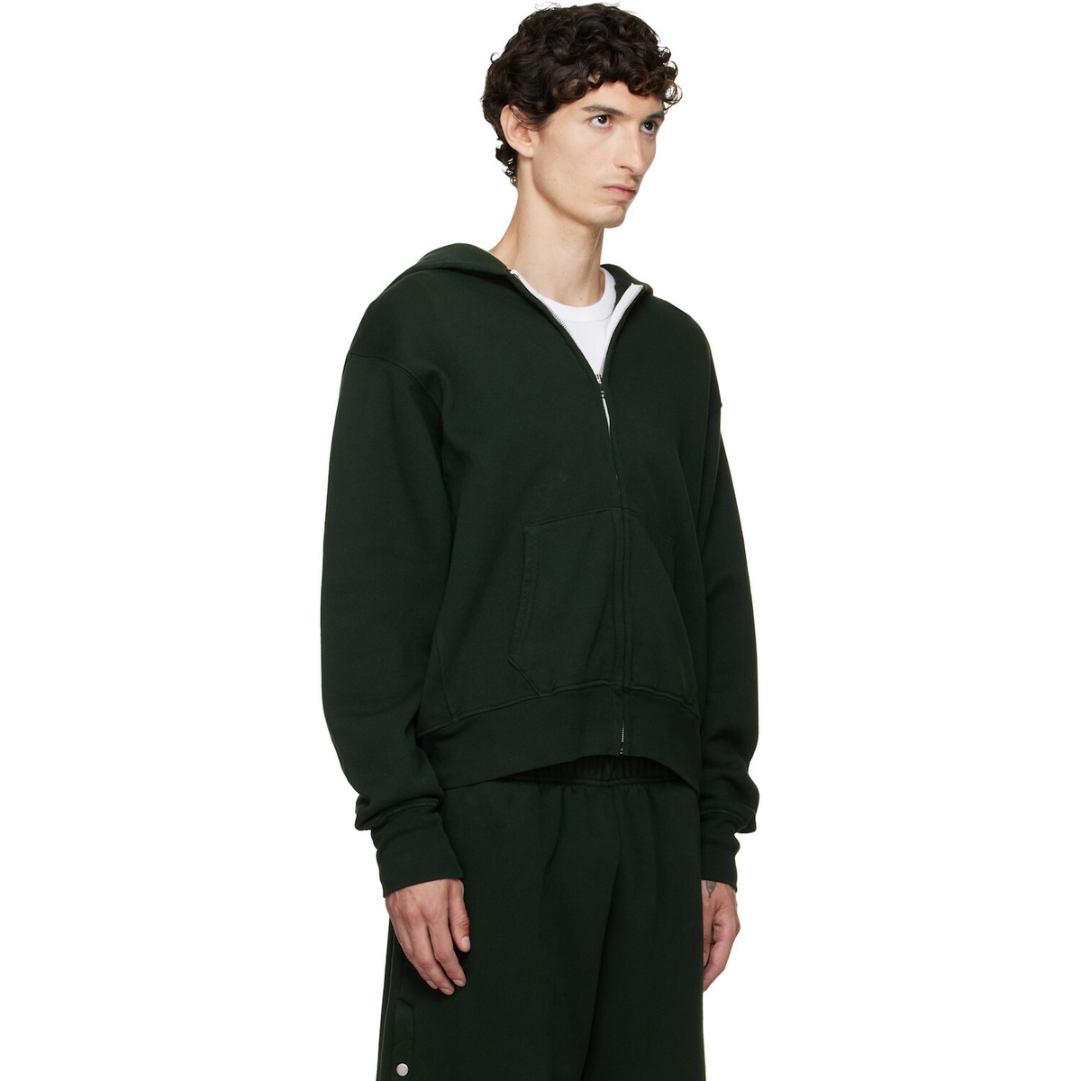 Les Tien Green Heavyweight Zip Hoodie