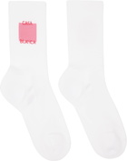 Casablanca White Rose Shadow Logo Square Socks
