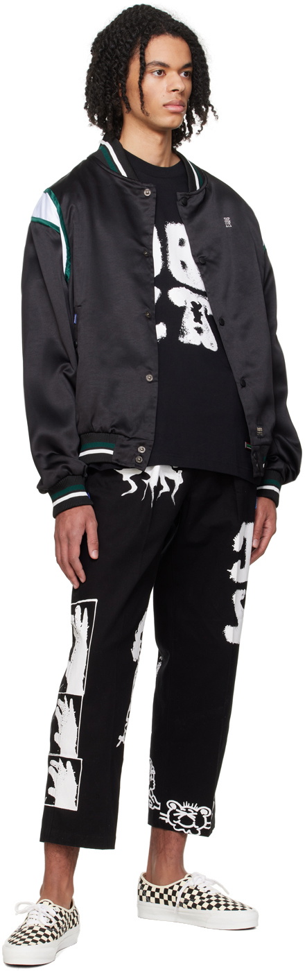 DEVÁ STATES Black Paneled Bomber Jacket