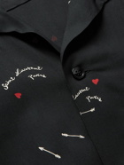 SAINT LAURENT - Camp-Collar Printed Woven Shirt - Black