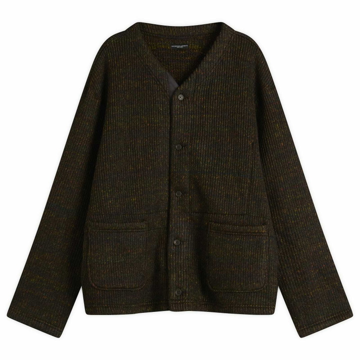 Photo: Engineered Garments Men's Nep Knit Cardigan in Brown
