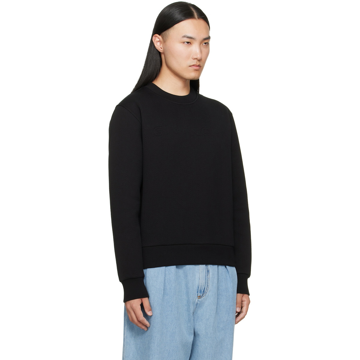 Givenchy Black Herringbone 'Givenchy Jacquard' Sweatshirt