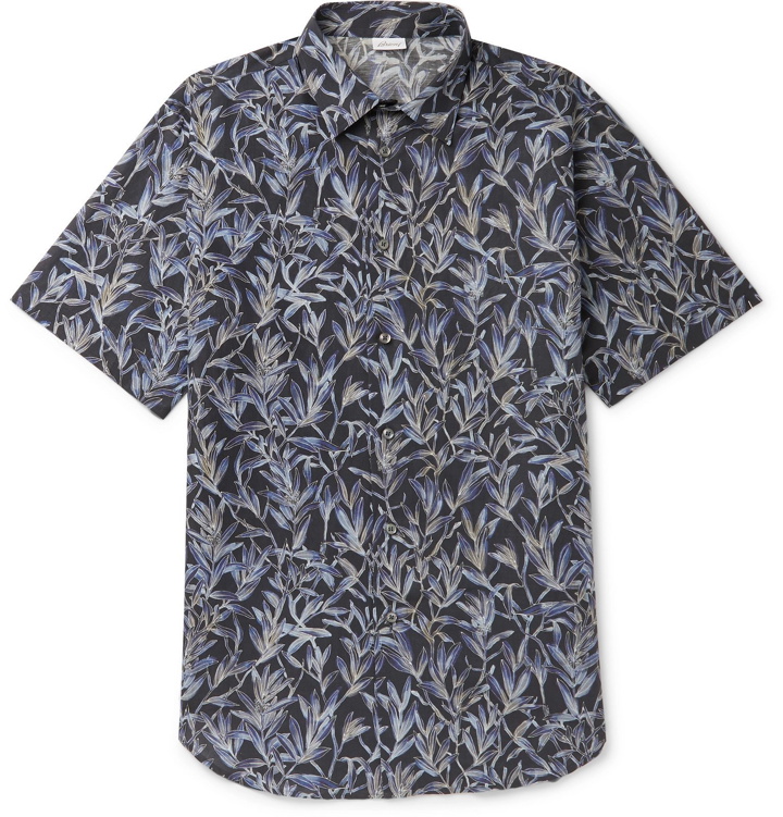 Photo: Brioni - Printed Linen and Cotton-Blend Shirt - Blue
