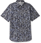 Brioni - Printed Linen and Cotton-Blend Shirt - Blue