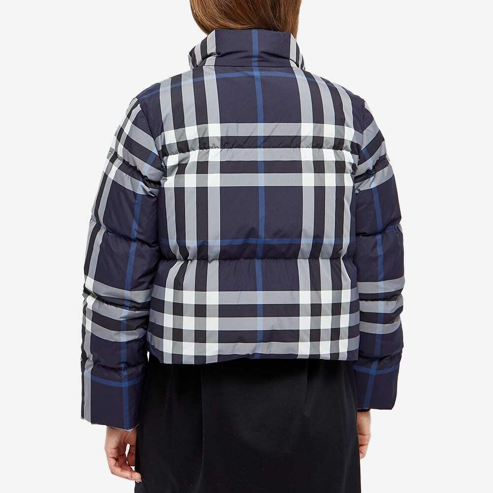 Burberry Women's Aldfield Puffer Jacket in White/Blue Ip
