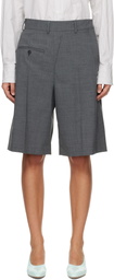 MM6 Maison Margiela Gray Wool-Blend Tailored Shorts