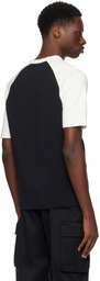 Balmain Black & Off-White Embroidered T-Shirt