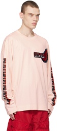 Dries Van Noten Pink Embroidered Long Sleeve T-Shirt