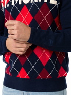 MC2 Saint Barth Man Argyle Sweater Heron With St. Moritz Jacquard