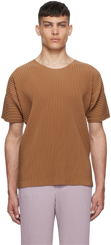 Photo: Homme Plissé Issey Miyake Brown Recycled Polyester T-Shirt