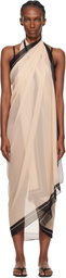 BALMAIN Beige & Black Pareo Cover-up Dress