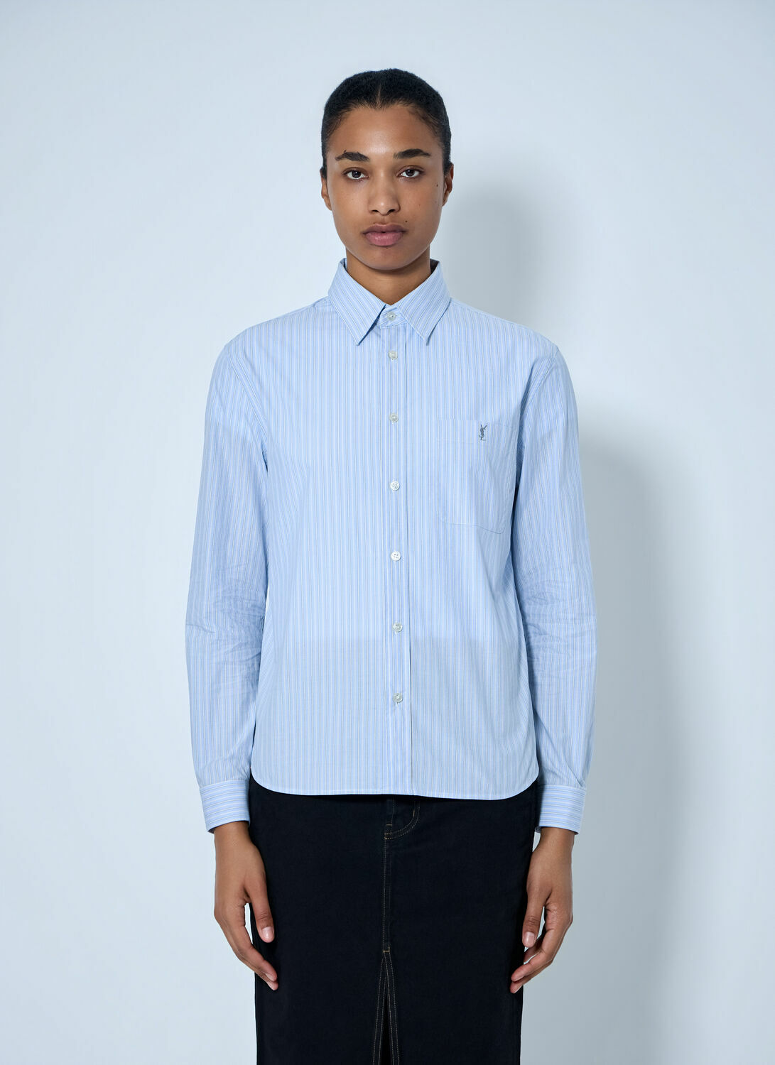 Saint Laurent Striped Cotton Poplin Shirt