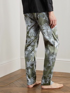 TOM FORD - Straight-Leg Velvet-Trimmed Floral-Print Silk-Blend Pyjama Trousers - Green