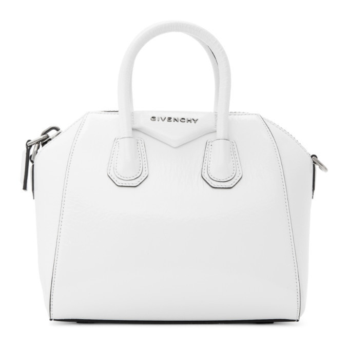 Givenchy Antigona Small Leather Satchel Bag in White
