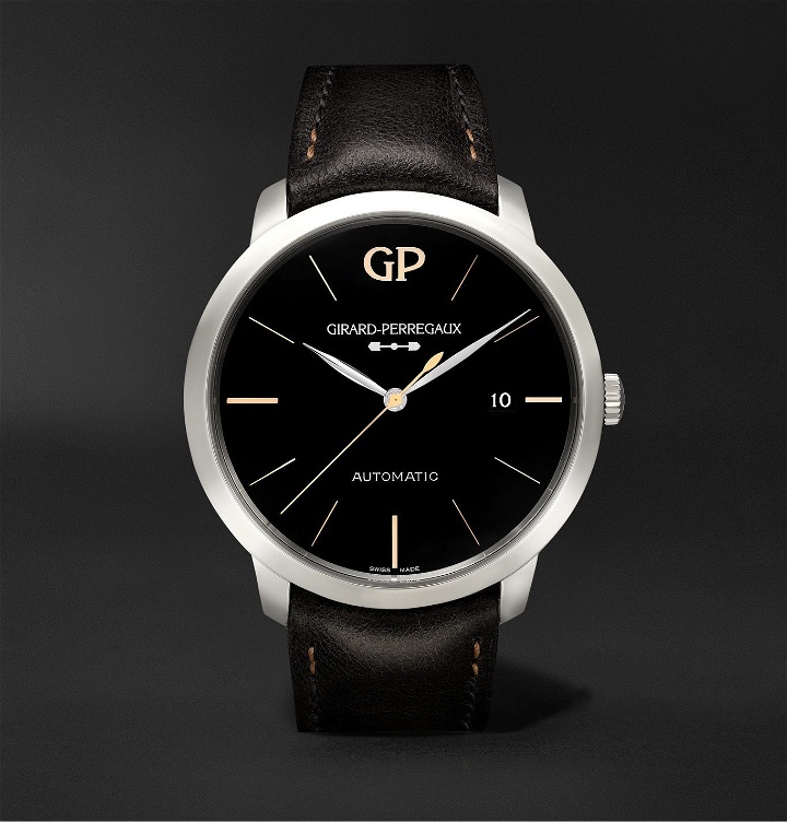Photo: Girard-Perregaux - 1966 Infinity Edition Automatic 40mm Stainless Steel and Leather Watch, Ref. No. 49555-11-632-BB60 - Black