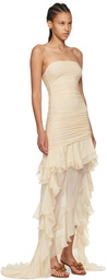 Blumarine Off-White Ruffled Maxi Dress