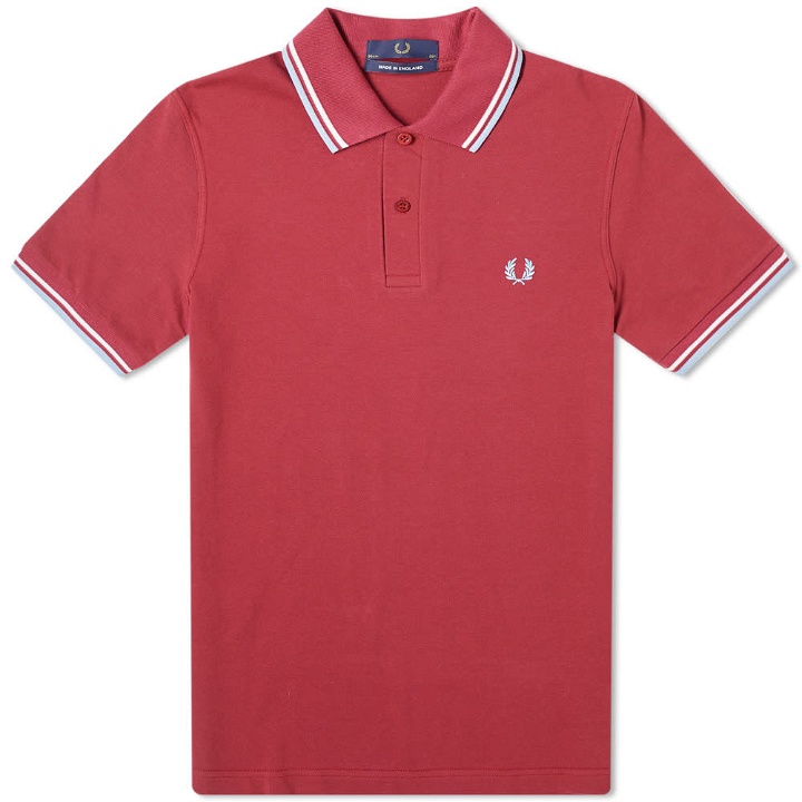 Photo: Fred Perry Reissues Original Twin Tipped Polo Maroon, White & Ice