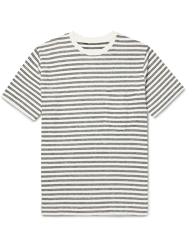 Photo: UNIVERSAL WORKS - Striped Organic Cotton-Terry T-Shirt - Neutrals - S