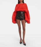 Khaite Lennman high-rise leather shorts