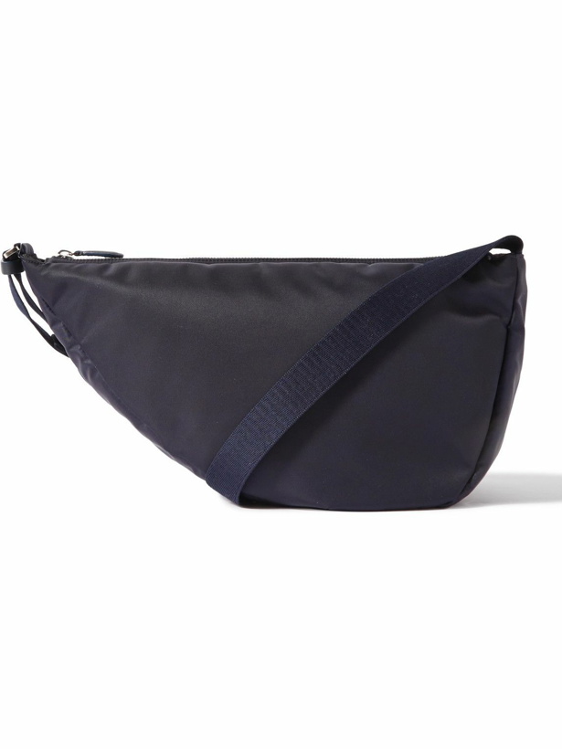 Photo: The Row - Slouchy Banana Leather-Trimmed Shell Messenger Bag