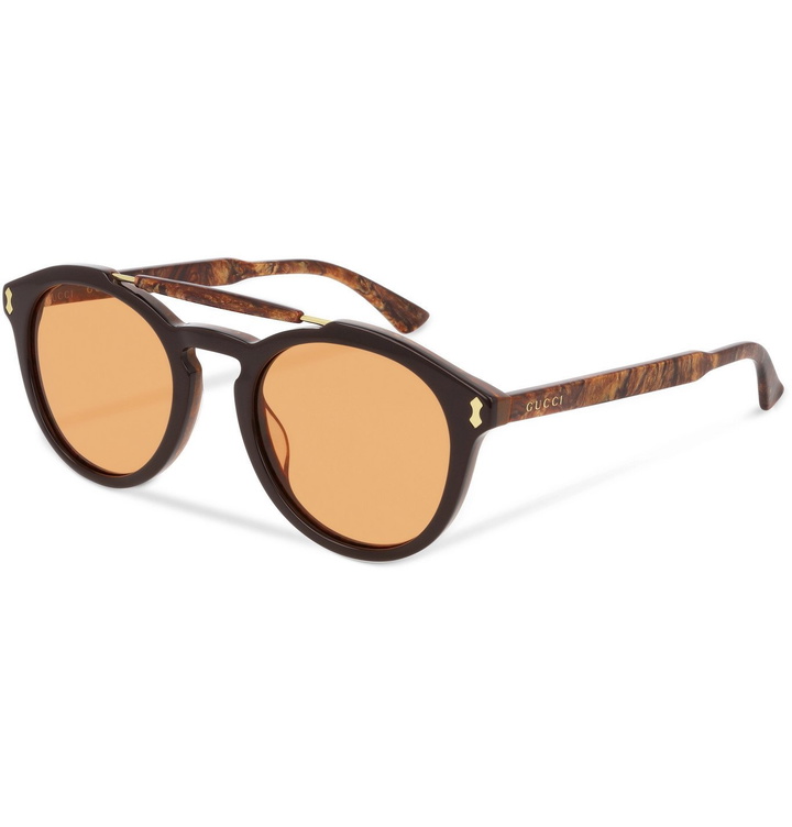 Photo: Gucci - Round-Frame Acetate Sunglasses - Brown