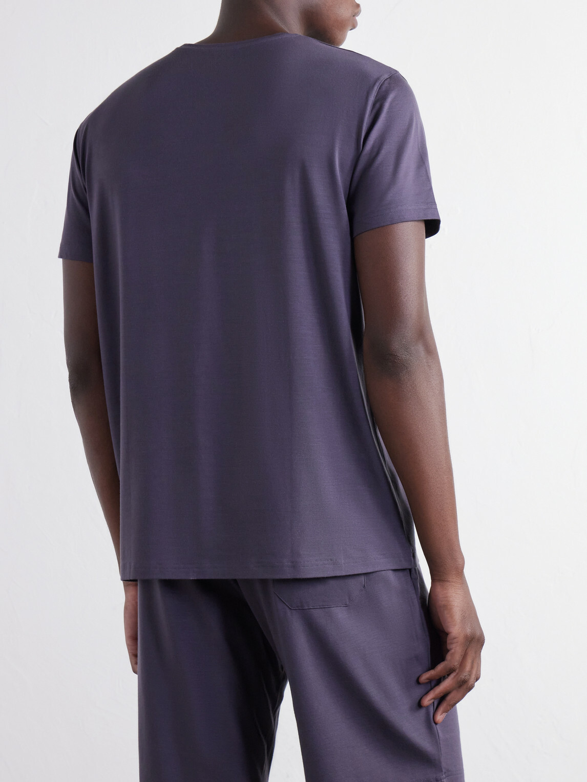 Derek Rose - Basel Stretch-Modal Jersey Pyjama T-Shirt - Blue