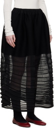 ISSEY MIYAKE Black December Moving Knit Midi Skirt