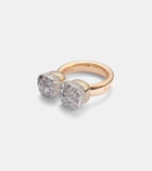 Pomellato Nudo 18kt rose and white gold ring with diamonds