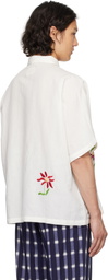 HARAGO Off-White Embroidered Big Lose Shirt