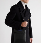 Serapian - Embossed Leather Messenger Bag - Black