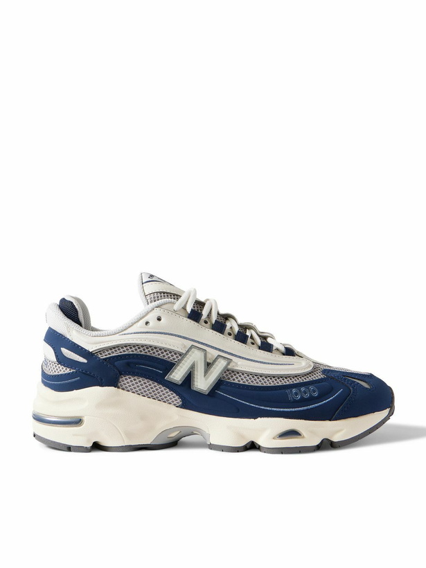 Photo: New Balance - 1000 Leather and Mesh Sneakers - Blue