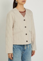 Varley Saba Quilted Woven Jacket Cream