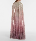 Jenny Packham Easy Breezy sequined caped gown