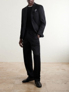 Lardini - Mid-rise Straight-Leg Wool-Twill Suit Trousers - Black