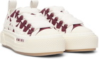 AMIRI White & Burgundy MA Quad Stars Court Low Sneakers
