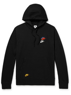 Nike - Logo-Embroidered Cotton-Blend Jersey Hoodie - Black