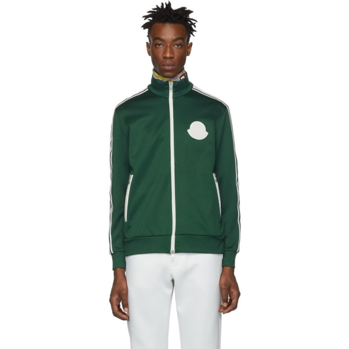 Photo: Moncler Green Jersey Zip Up Sweater