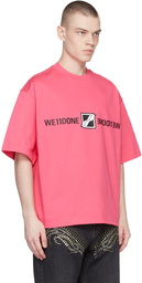 We11done Pink Mirror Logo T-Shirt