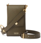 TOM FORD - Full-Grain Leather Phone Pouch - Green