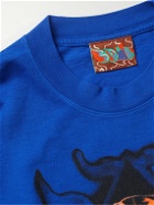 COME TEES - Amulet Printed Cotton-Jersey T-Shirt - Blue