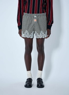 Martine Rose Lace Trim Checkered Shorts