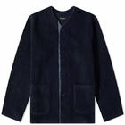 Engineered Garments Men's Shaggy Wool Cardigan in Navy