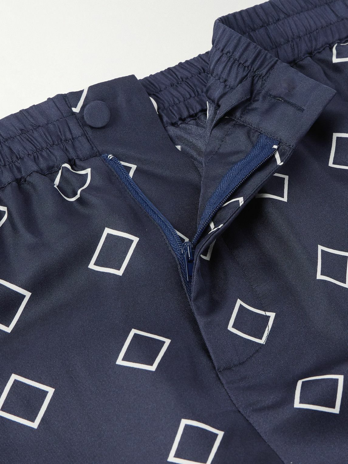 Valentino Garavani - Straight-Leg Printed Silk-Twill Shorts - Blue