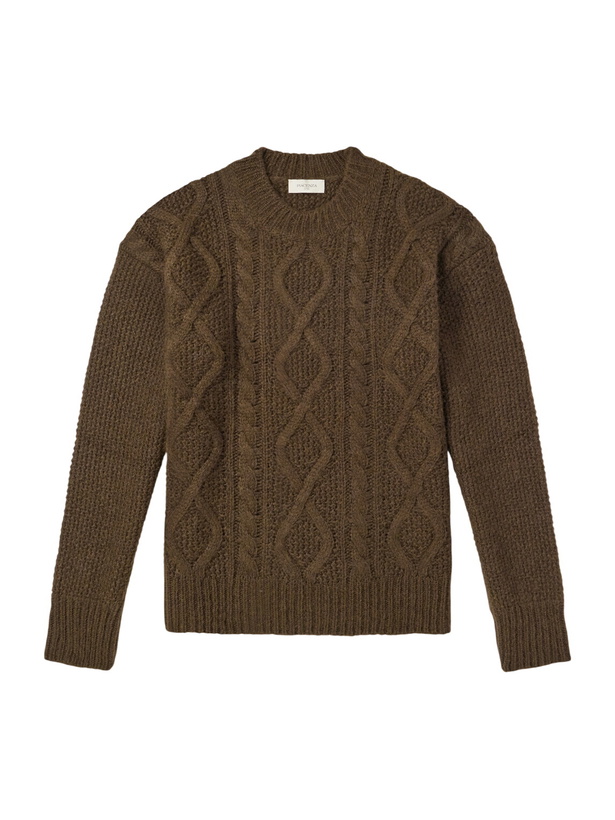 Photo: PIACENZA 1733 - Cable-Knit Alpaca and Wool-Blend Sweater - Brown